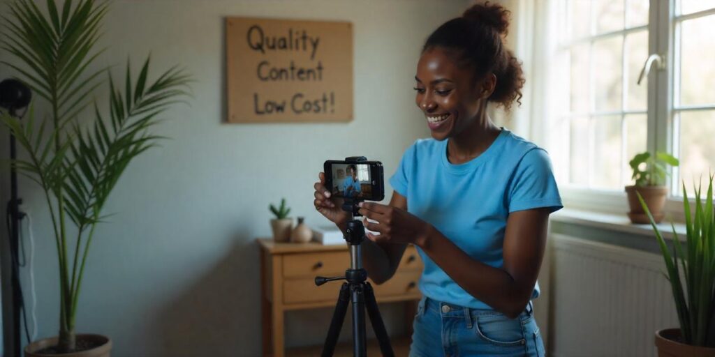 Image shows How to Create High-Quality Video Content on a Budget.