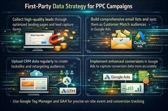 First-party data strategy for AI-powered PPC services campaigns