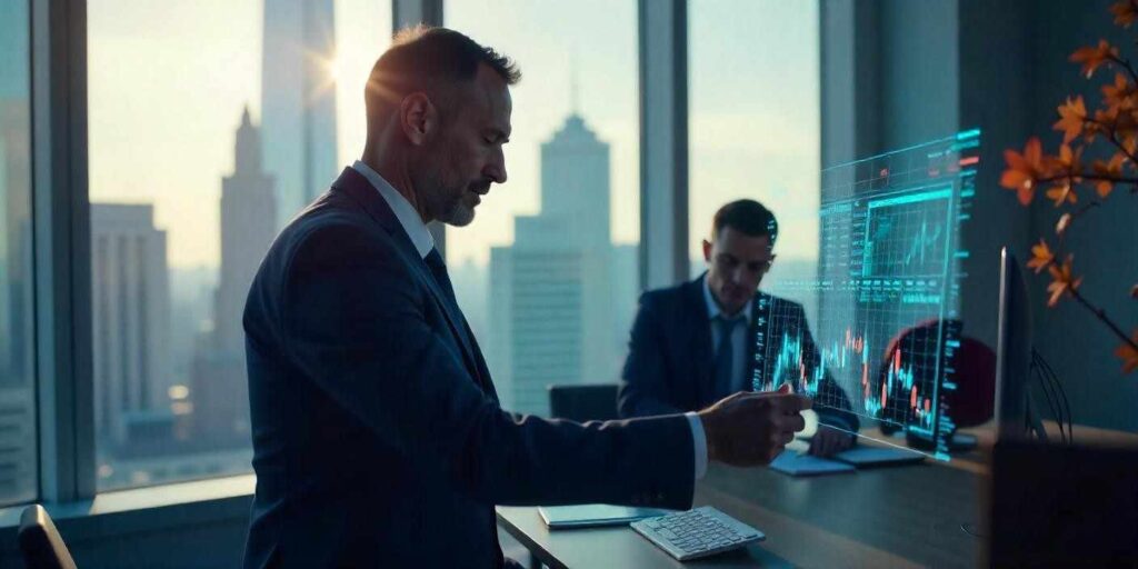 A financial consultant analyzing data