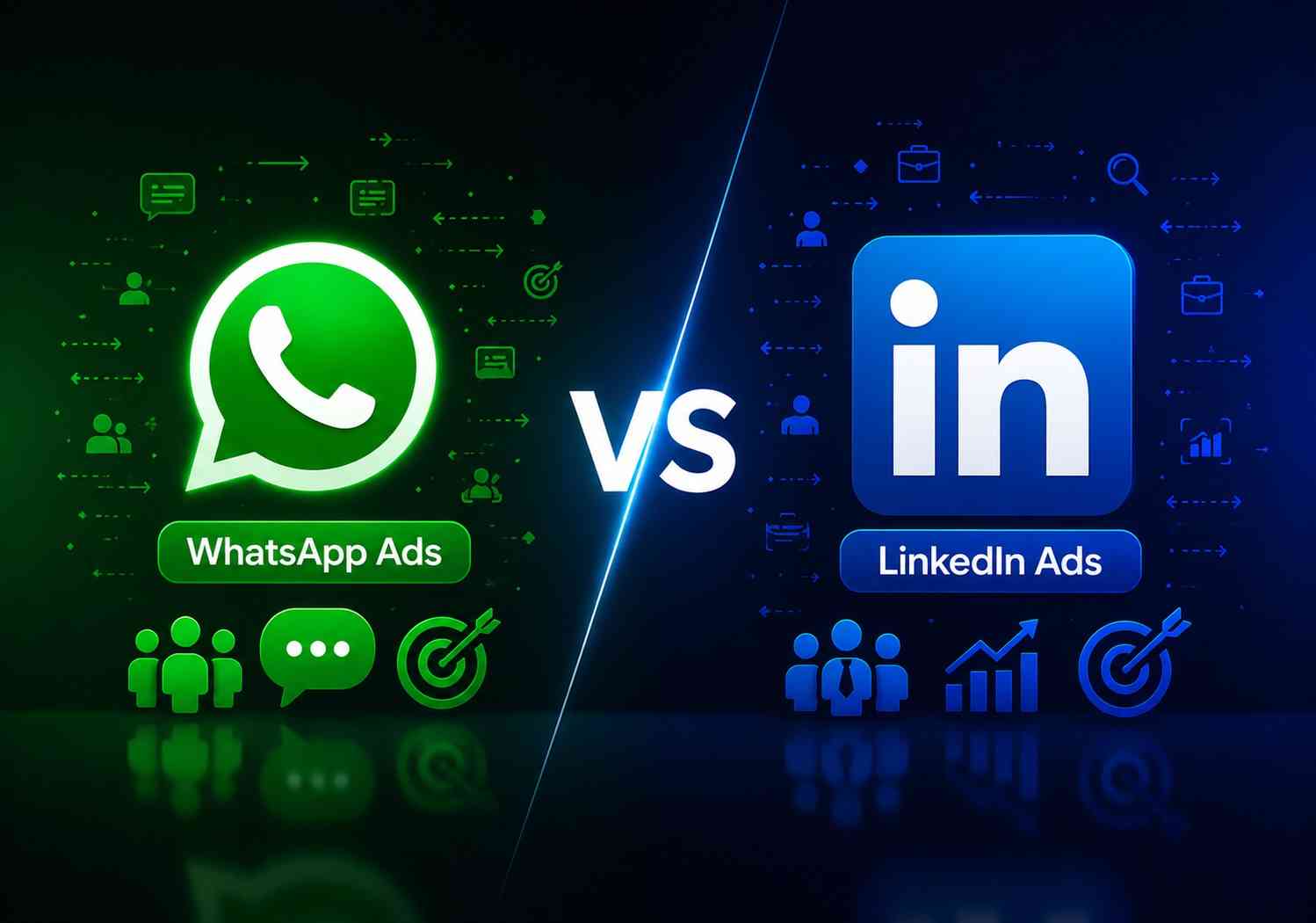 WhatsApp Ads vs LinkedIn Ads comparison for B2B lead generation and business growth