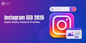 Instagram SEO 2026 guide showing how to rank Reels, posts, and profiles on Instagram and Google Search